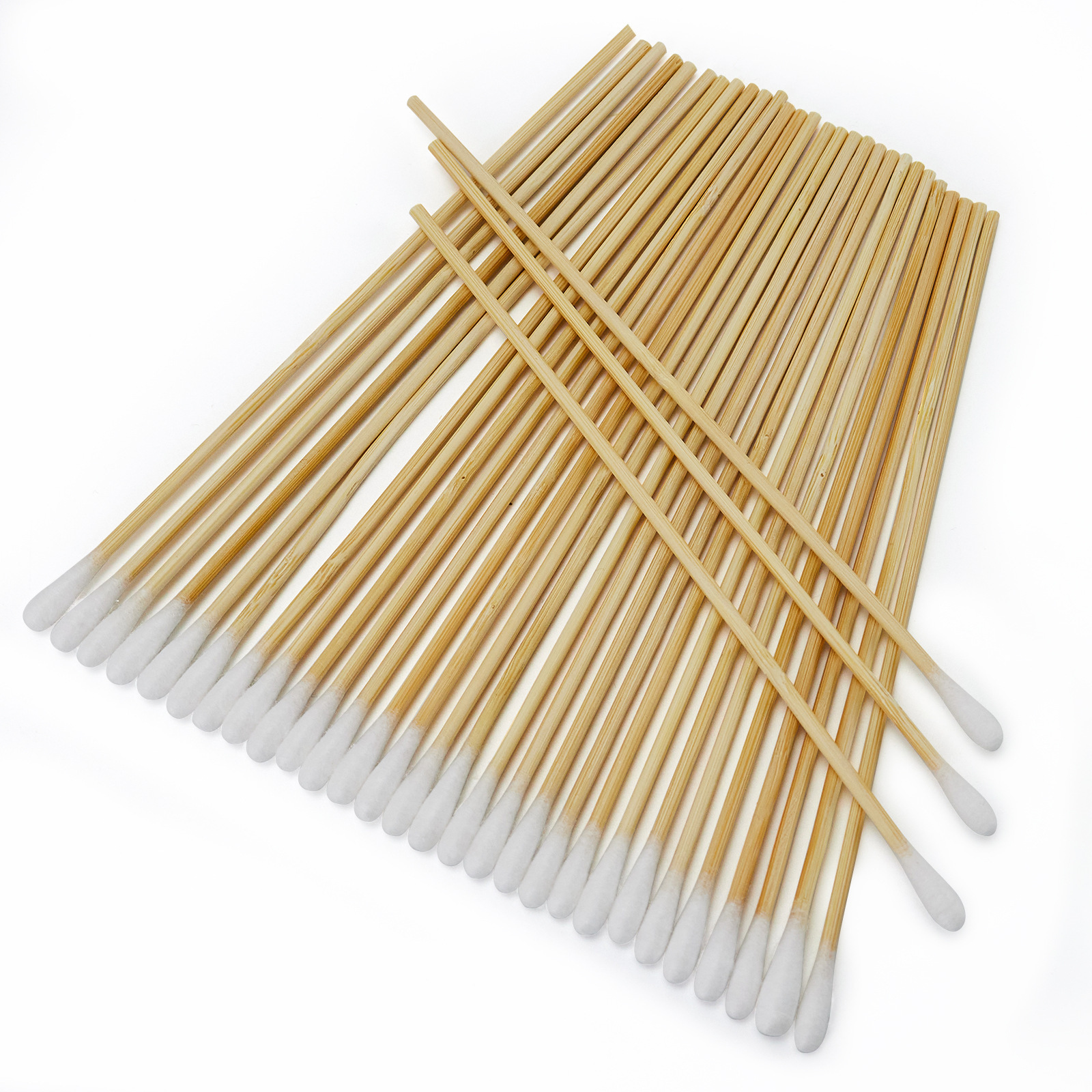 跨境專供一次性醫(yī)用棉簽6英尺100支盒裝竹制圓頭清潔滅菌檢查棉棒細(xì)節(jié)圖