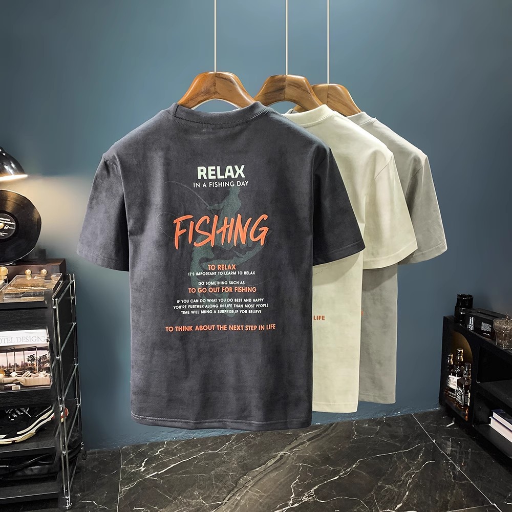 来样来图定制哈萨克斯坦潮流印花夏季上衣T恤休闲落肩半袖男衣服