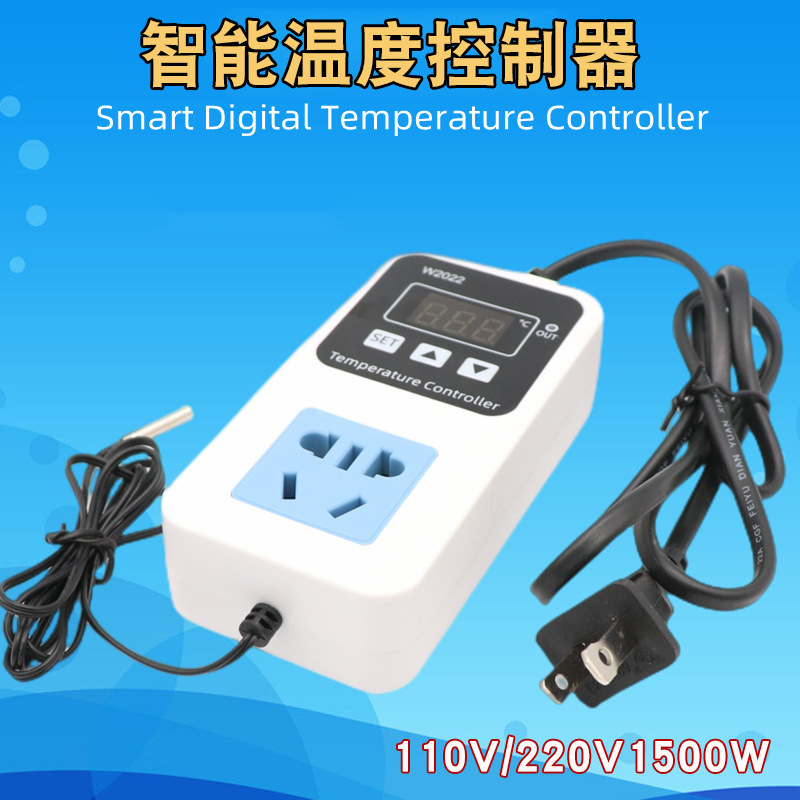 数显110V微电脑液晶智能温控器温度控制开关电子温控仪控温美插座图