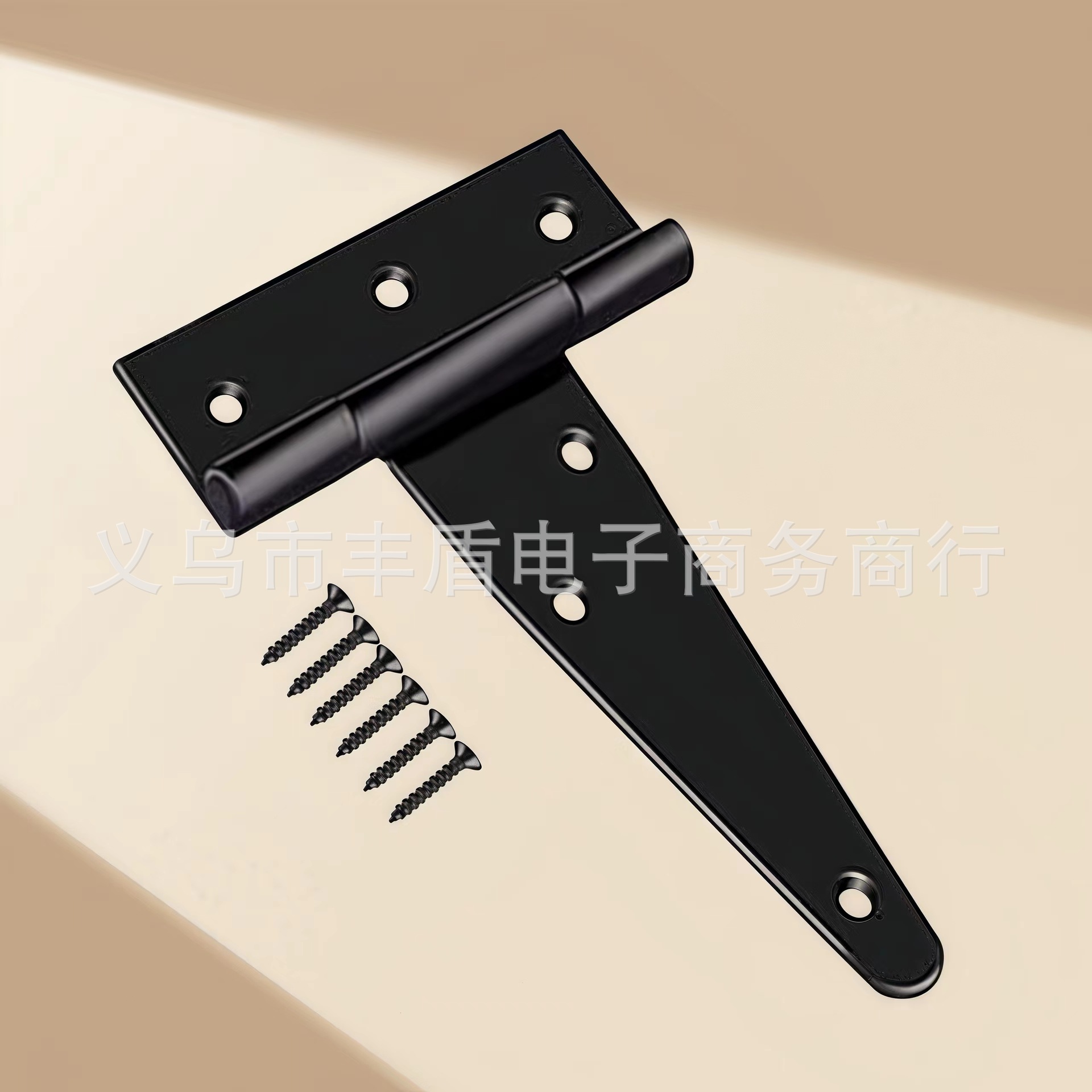 Lightweight T-hinge, T-type hinge, triangular hinge, slotted bearing, door and window accessories, black paint, 2-inch - 12-inch
