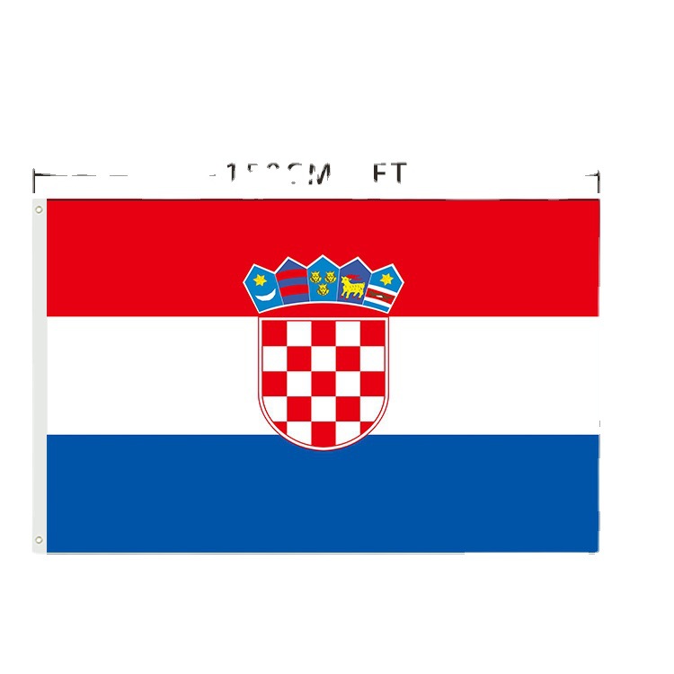 外贸现货/克罗地亚旗/双线包边丝印白底实物图