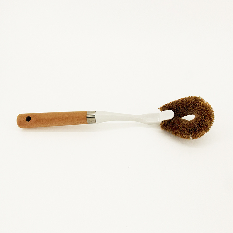 Beech long-handled pot washing brush, kitchen wall-mounted coconut palm non-stick oil pan brush, cleaning brush