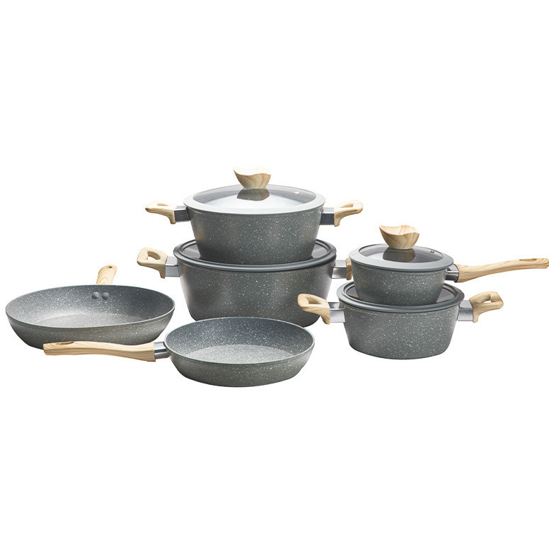 Tourmaline wok, marble non-stick pan, frying pan, milk pot, soup pot, household cookware set, induction cooker, universal pot Item Picture
