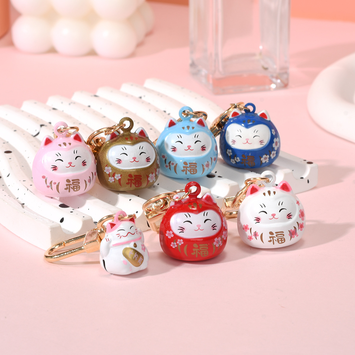 日式招财猫开运小挂件卡通U盘挂件可爱招财猫创意配饰钥匙吉祥物