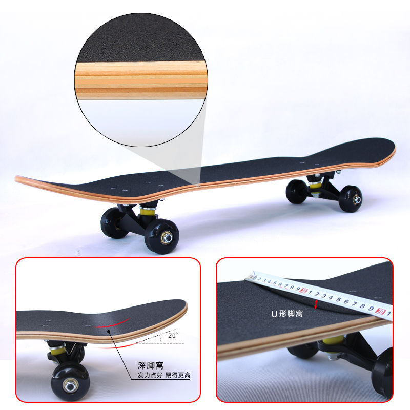 【 Free Shipping 】 Skateboarding, Double hopscotch, teenagers, Street surfing, Adults, Children, boys and girls, beginners, Professional Four details Picture