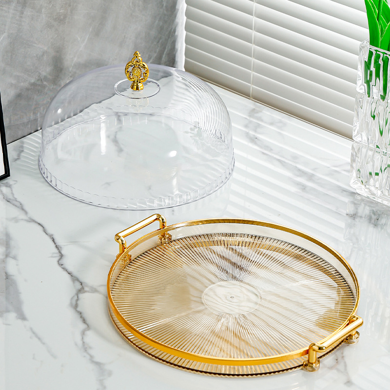 Cake Tray Household Bread Fruit Tasting Tray With Lid Clear Plastic Cover Dessert Tray Cake Display Tray Application Scenario