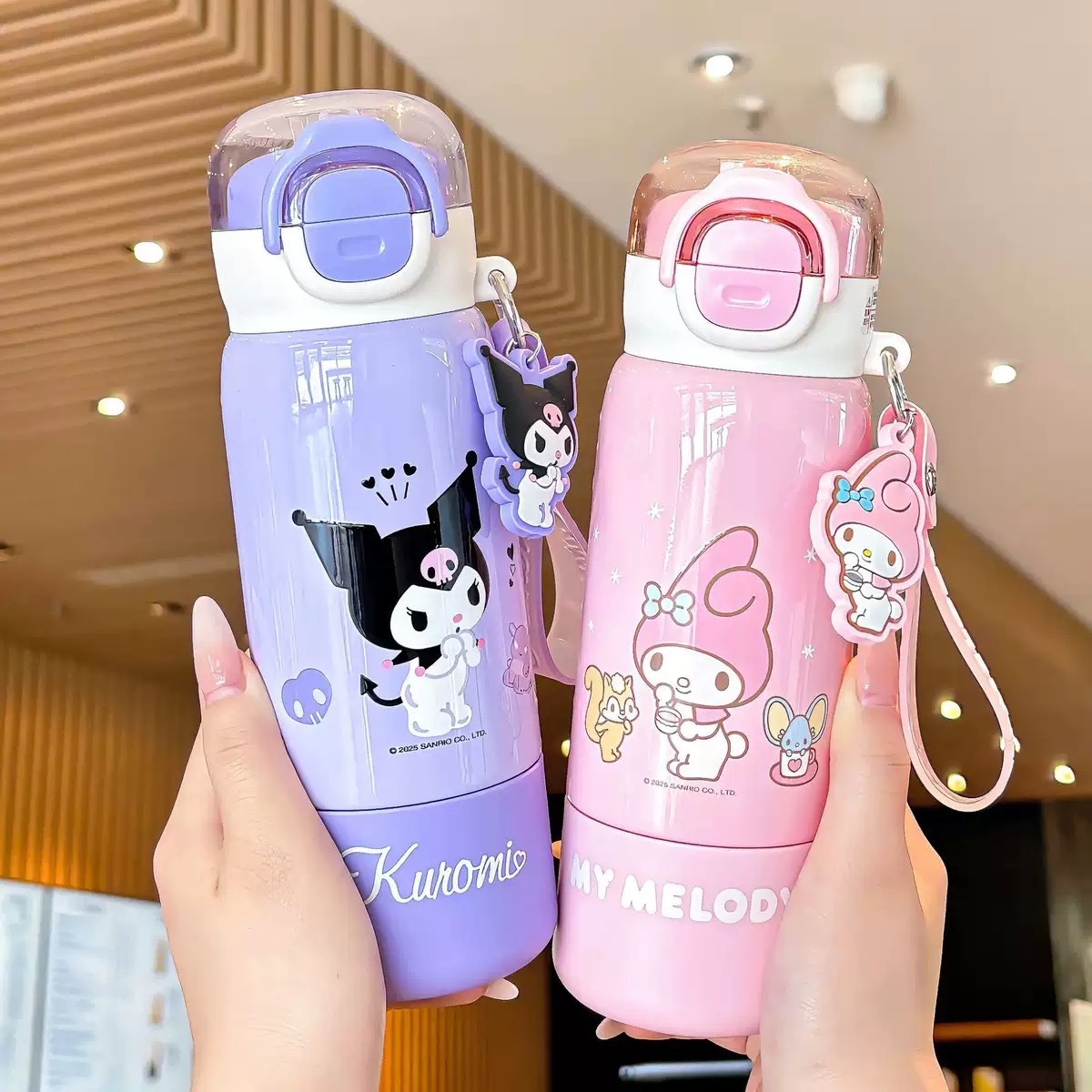 玉桂狗保温杯女生高颜值吸管水杯2025新款大容量双饮学生杯子礼品