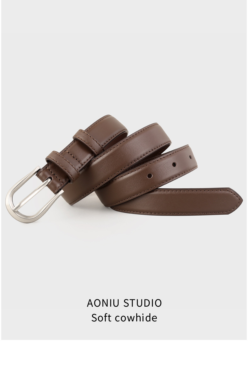 女款皮带真皮头层牛皮时尚针扣装饰牛仔裤休闲裤腰带工厂现货批发详情13