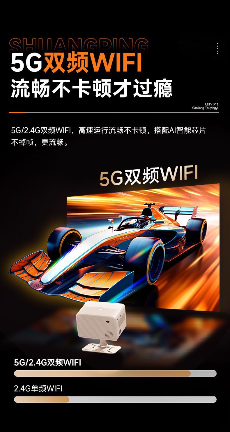 جهاز عرض الفيديو LeTV الذي يعمل على نطاق واسع على شاشة محمولة في دار عرض منزلي في فندق سكني مزود بتردد 5G فائق الارتفاع pic 22