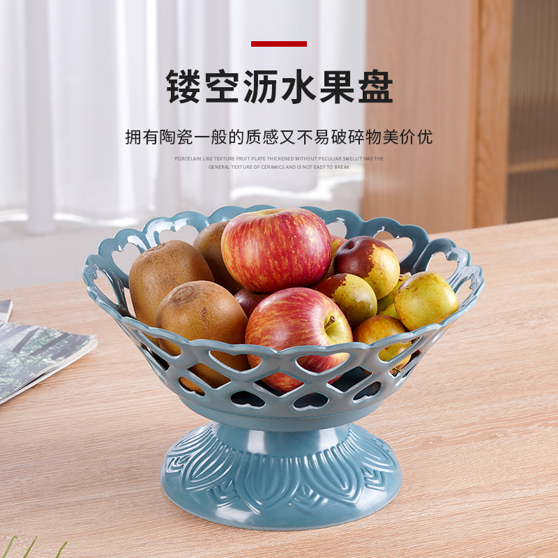 小吃盘/易食盘/木制甜品台/三层长方金边果盘/沥水篮不锈钢细节图