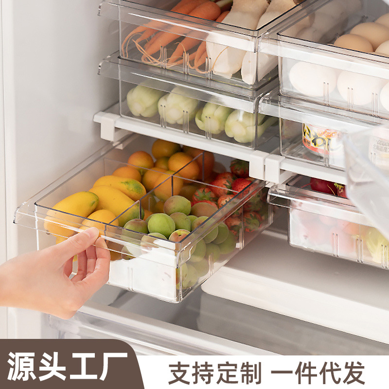亿米佳厨房冰箱保鲜收纳盒抽屉式冷冻专用鸡蛋盒放蔬菜水果整理盒详情图1