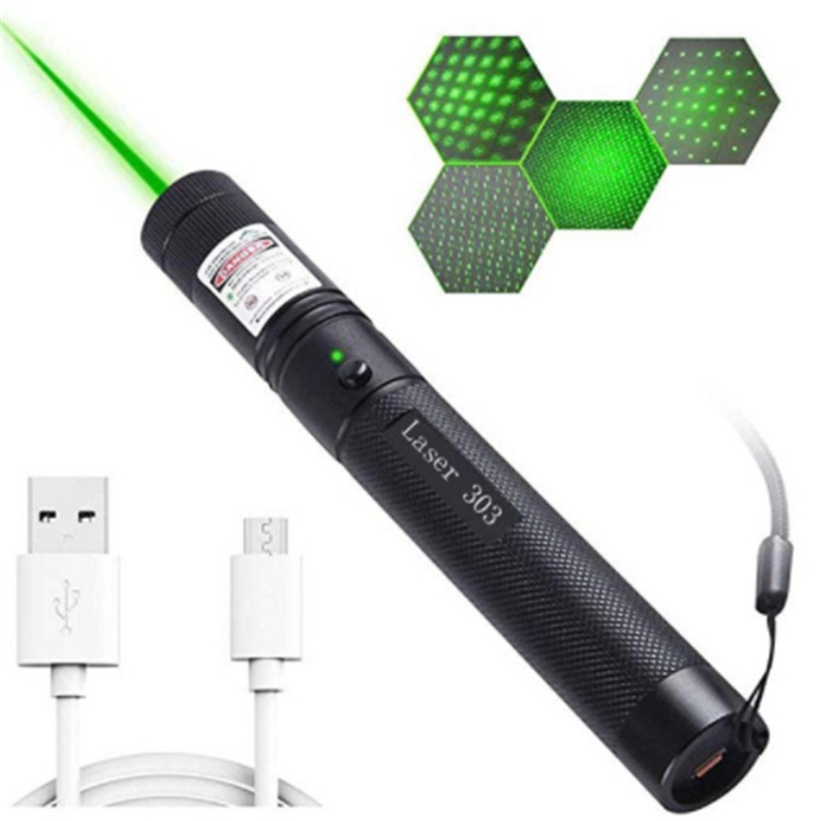USB303激光手电绿色红色紫蓝色满天星激光镭射手电售楼指示指星笔