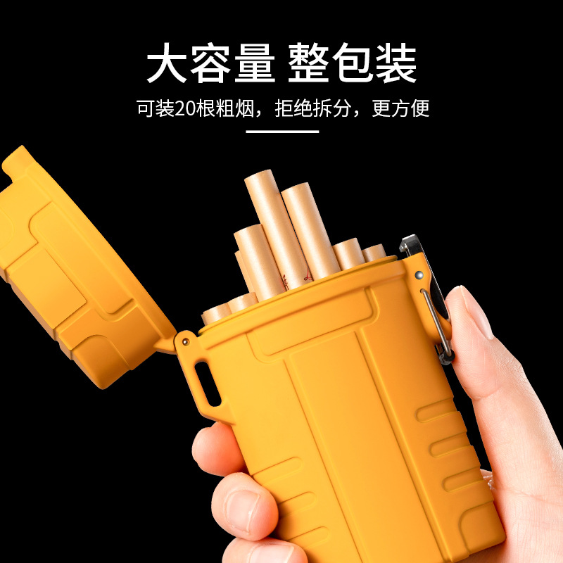 20-piece large-capacity waterproof cigarette box, USB portable rechargeable silent tungsten filament lighter, cigarette lighter Application Scenario