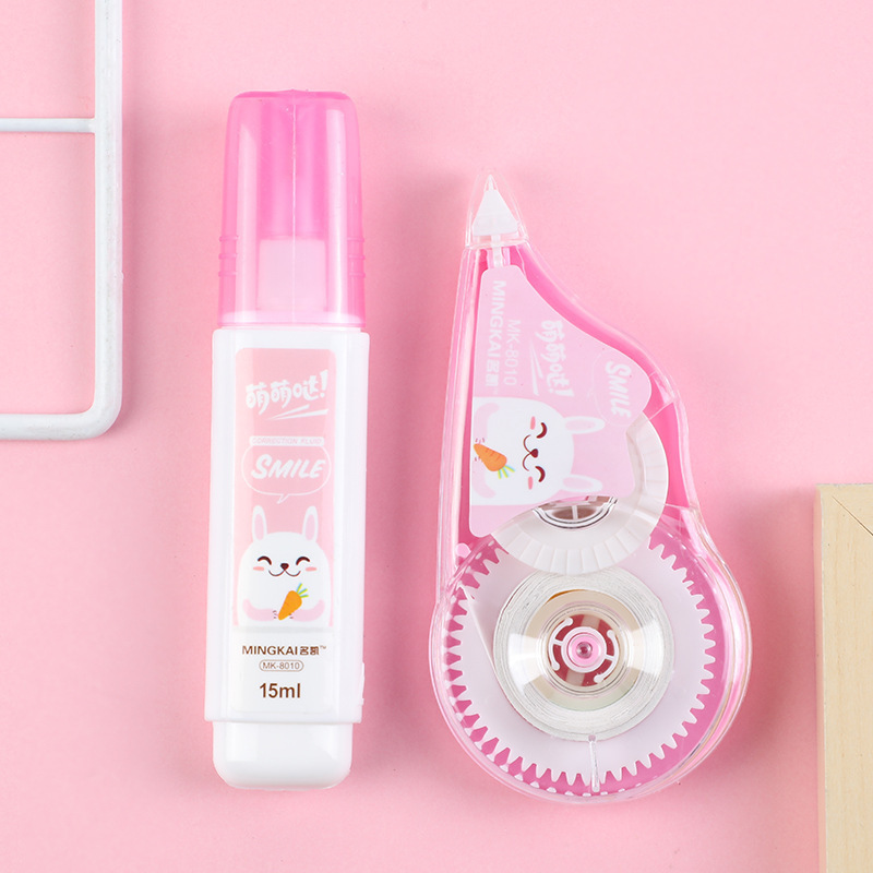 Cartoon cute and easy-to-write correction tape, correction fluid, learning affordable set, durable and clean correction tape, stationery wholesale Specification image