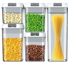 塑料密封罐厨房五件套保鲜盒食品级透明收纳罐五谷杂粮易扣罐