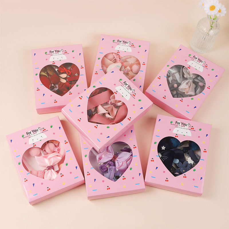 New Year Gift Bow Rabbit Hair Clip Children's Hair Accessories 18 Set Gift Box Little Girl Bangs Clip Hair details Picture