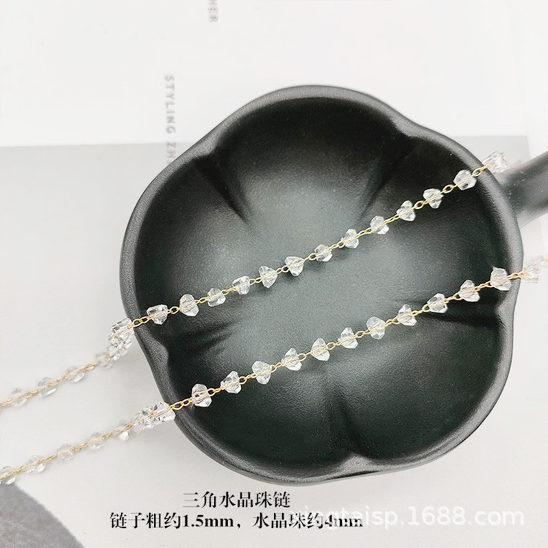 Diy Copper Chain Crystal Ball Triangle Pearl Jewelry Material Hairpin Fringe Chain Curtain Necklace Earrings Thin Chain Application Scenario