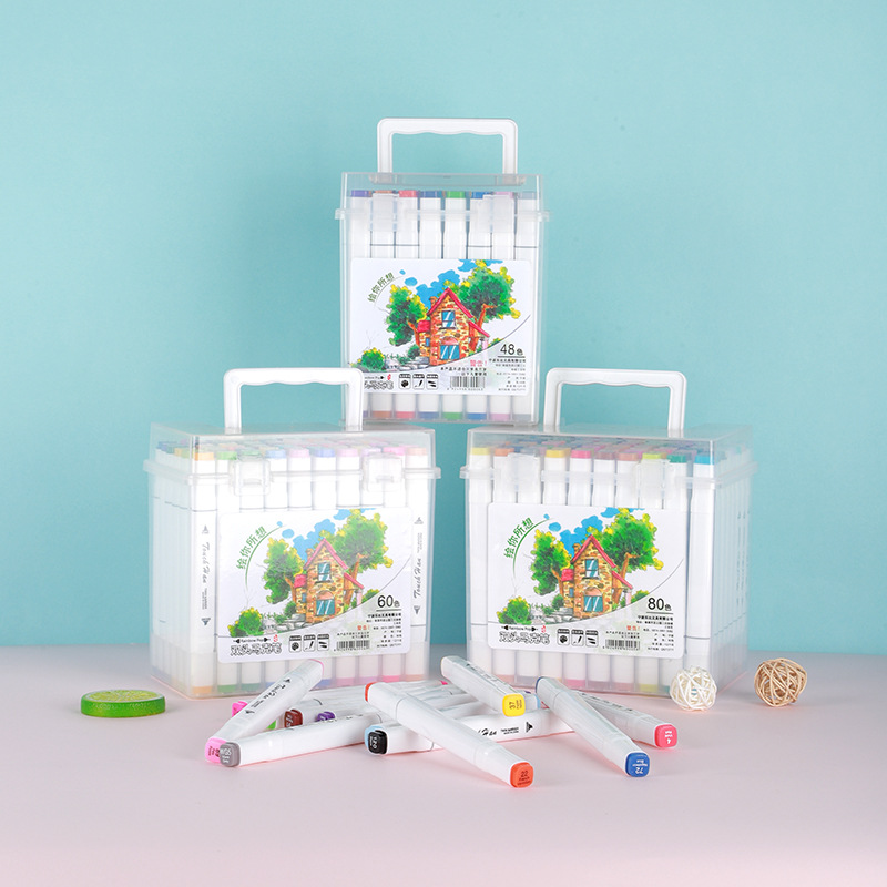 油性双头马克笔 绘画彩色双头马克笔套装 学生彩笔 儿童画笔