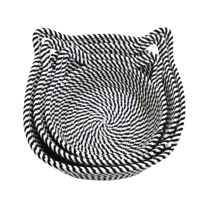 Desktop Storage Frame Cotton Rope Storage Basket Twine Woven Storage Basket Cosmetics Snacks Sundry Basket European Finishing Basket Item Picture