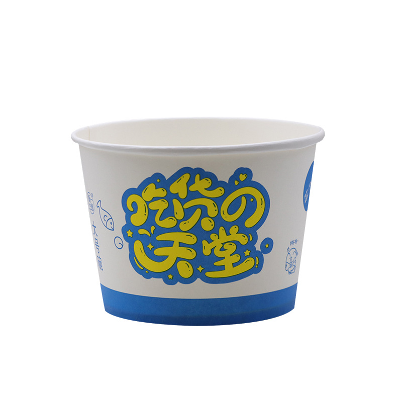 Disposable paper bowls, commercial thickened round takeout snack packaging bowls, takeout tableware, lunch boxes with LIDS, lunch boxes, soup bowls Item Picture
