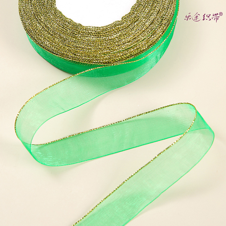 Single Gold Organza Spot Single Gold Thread Gauze Gauze Organza With Lace Garment Diy Single Gold Thread Ribbon Application Scenario