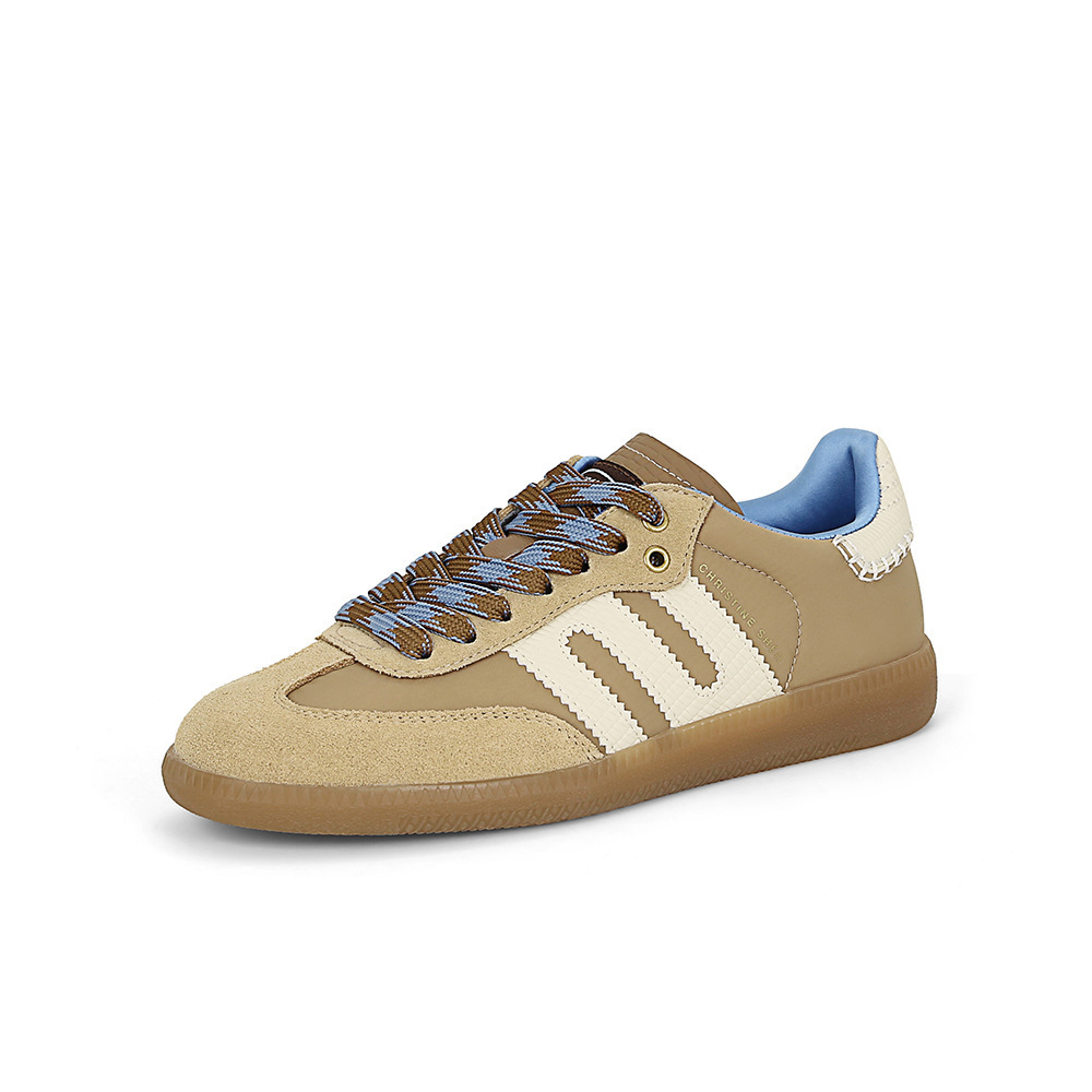 Su Yinyin's same style of in-stock casual shoes, American retro color-blocked casual shoes, soft leather sports S-shaped German training shoes, women's shoes Item Picture