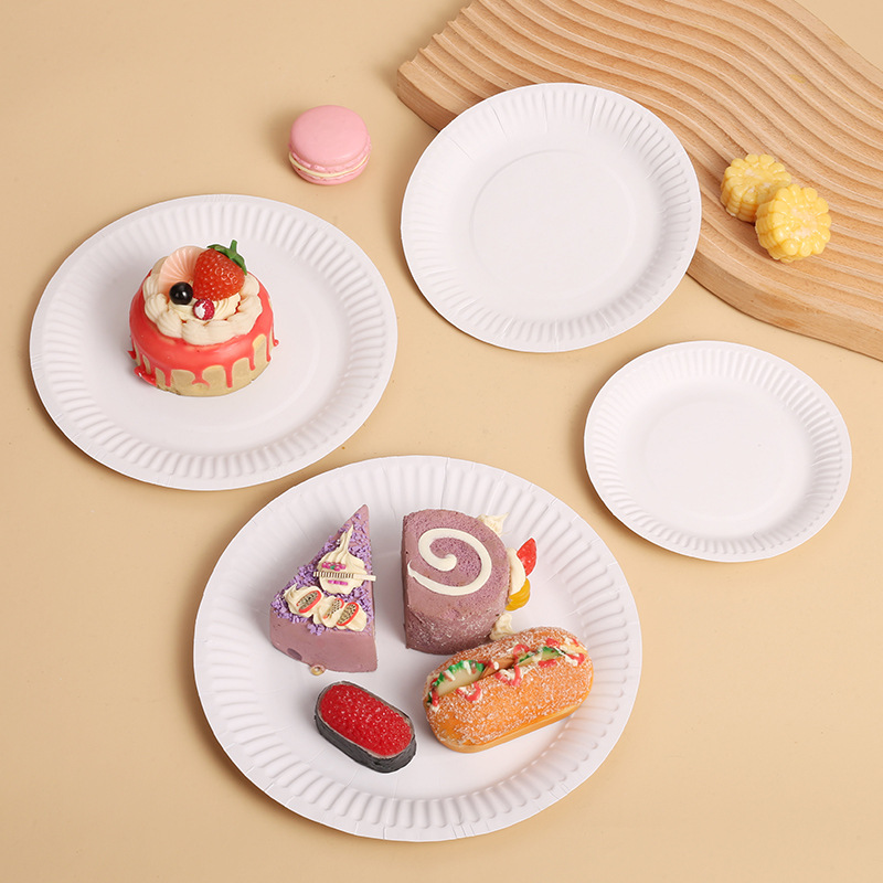 White Disposable Paper Plate Cross Overseas Pallet Trade Children's Handmade Diy Paper Plate Can Degrade 7
