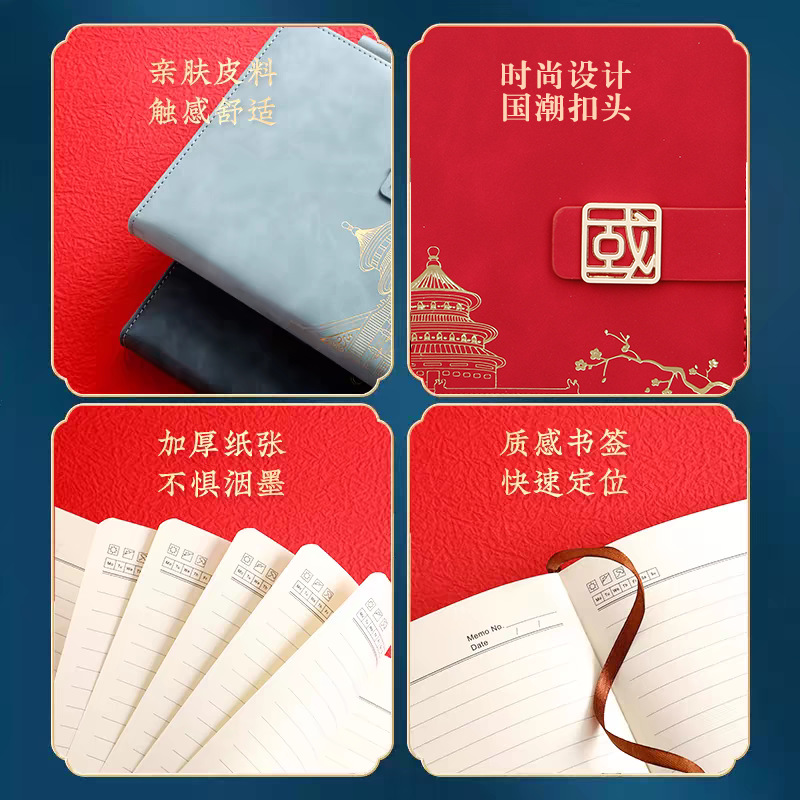 National Trend Notebook Gift Box Set, Palace Museum Cultural and Creative Chinese-style business Office meeting record book can be printed with logo Application Scenario