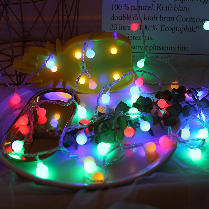 led string lights, usb remote control, small spherical string lights, battery lights, room Christmas decoration, outdoor camping, starry sky colorful lights Specification image