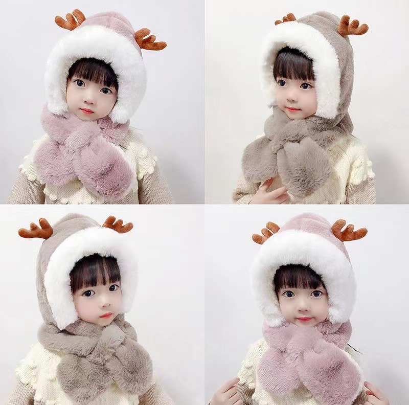 Children's Hats Winter Baby Girls Ear Caps Girls Boys Hats Autumn And Winter Baby Scarves One Cute Super Cute details Picture
