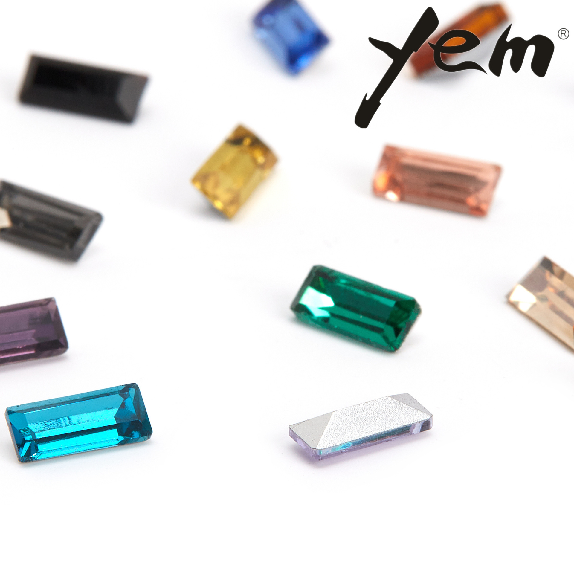 New rectangular, right-angled, pointed-bottom crystal glass drill, multi-color nail drill, diy phone case, clothing, accessories details Picture