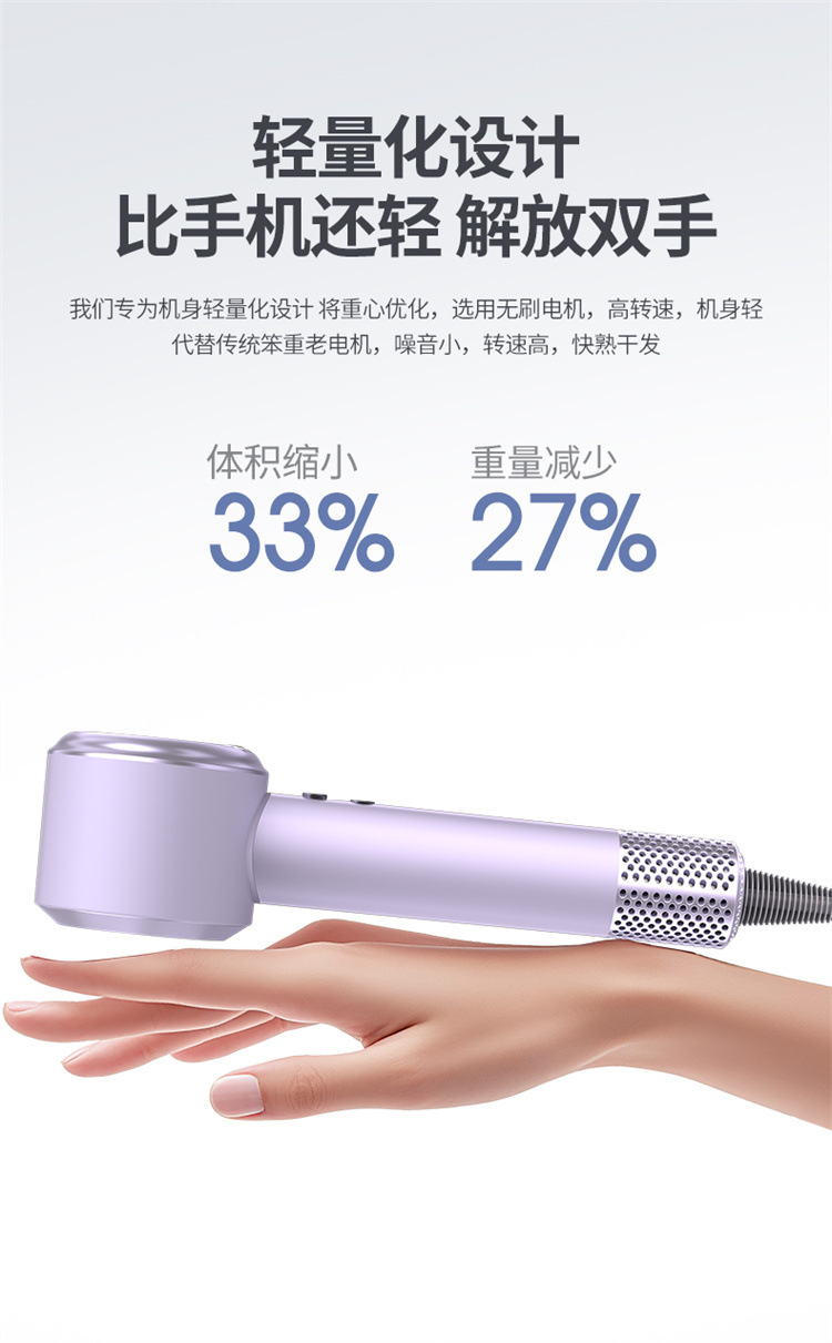 电吹风机家用负离子护发静音速干电吹风发廊无叶大功率吹风筒跨境详情12
