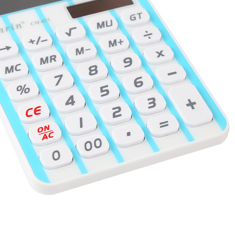 Factory direct supply of candy-colored cute calculator, solar 12-digit mini portable student calculator CM-825 Application Scenario