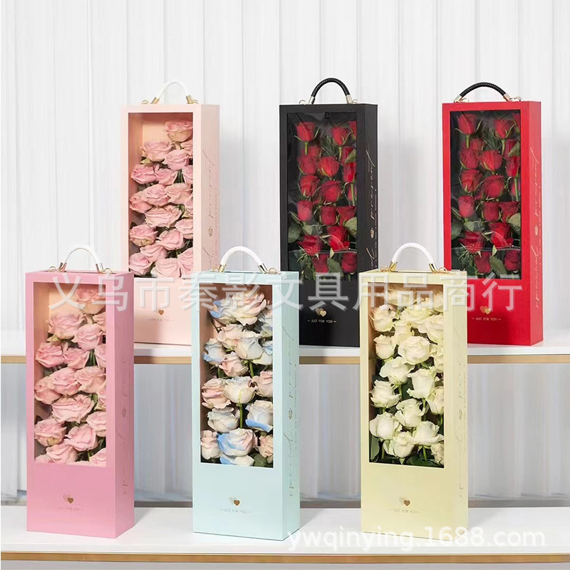 Wholesale of high-end hand-held boxes, Qixi Festival flower packaging boxes and gift boxes Item Picture