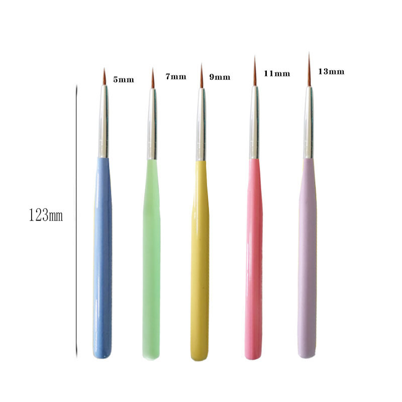 shanilak estilo japonés muy fino color madera rod pull-liner pincel de uñas pincel de flores 5 PCS set ojo de gato imán taladro de puntos toolset Item Picture