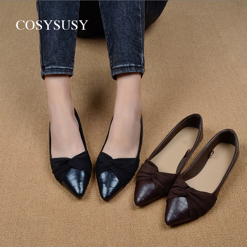 Foreign Trade 2022 Spring Shallow Mouth Patent Leather French Fashion Single Shoes Female Pointy Flat Shoes Female Wholesale Flat Shoes