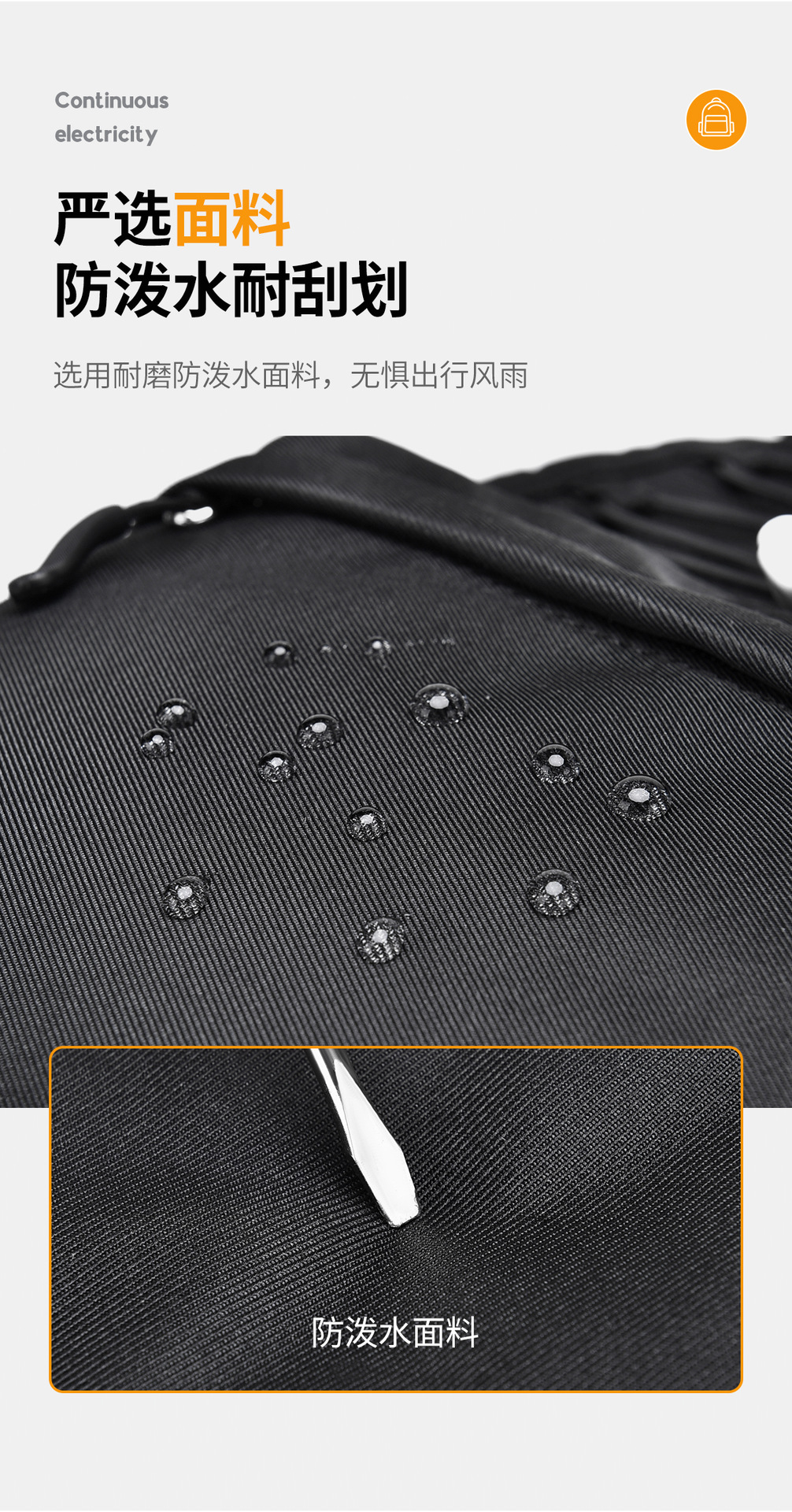 飞莎休闲简约学生书包男加厚蜂巢背包防泼水牛津布双肩包女可印lo详情8