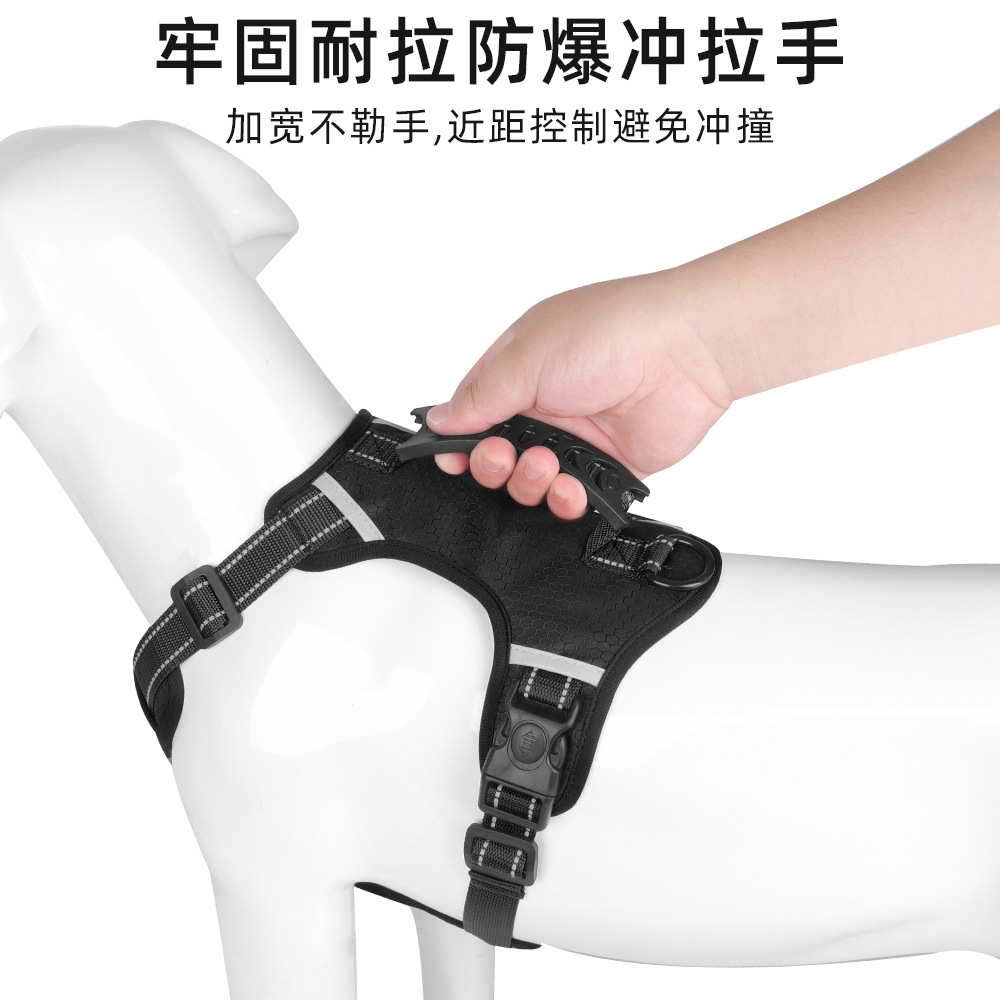 Pet leash, vest style, dog chest and back strap, explosion-proof reflective dog chest and back pet supplies, dog leash wholesale Application Scenario