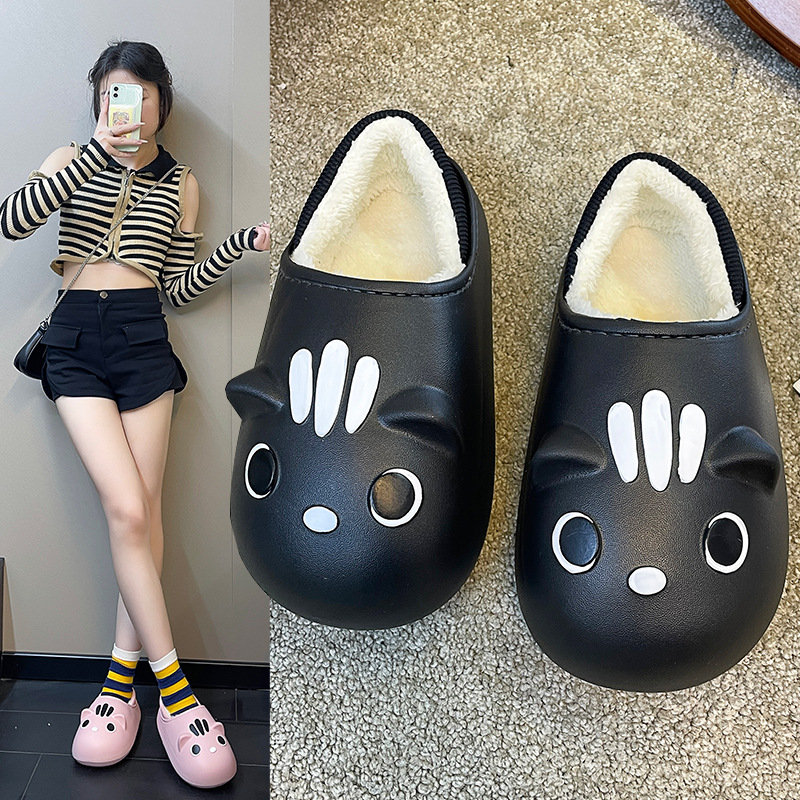 棉拖鞋/儿童棉拖鞋粉色/拖鞋/猫爪手套/冬季鞋子批发产品图