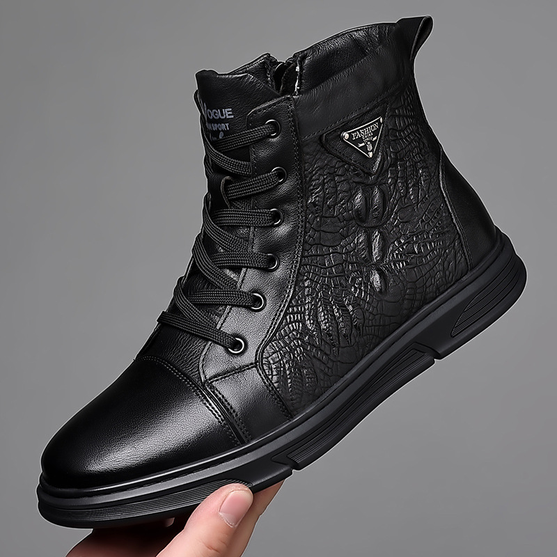 2022's best-selling large-sized trendy genuine leather Martin boots for men, British men's boots, top layer cowhide high-top men's casual leather boots