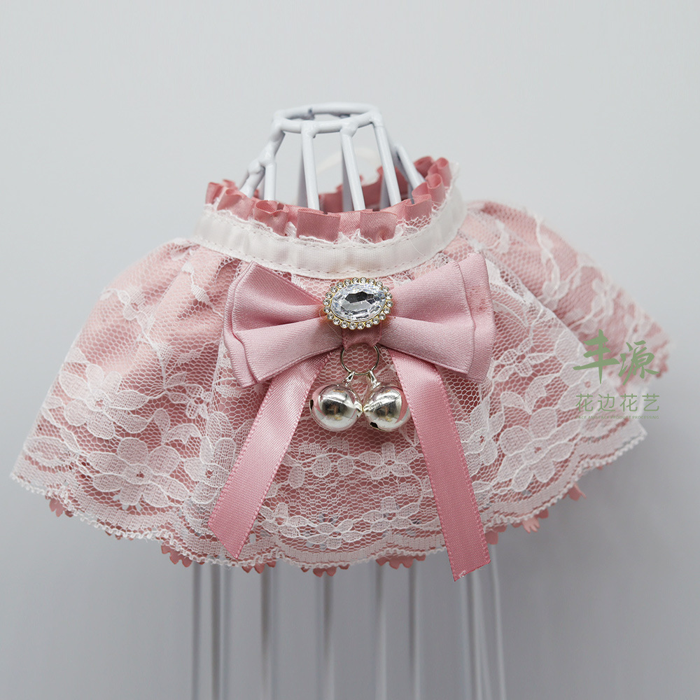 Factory Direct Sales Pink Pet Bow Princess Wind Green Bib Cat Dog Clothing Pet Accessories Clothing Item Picture