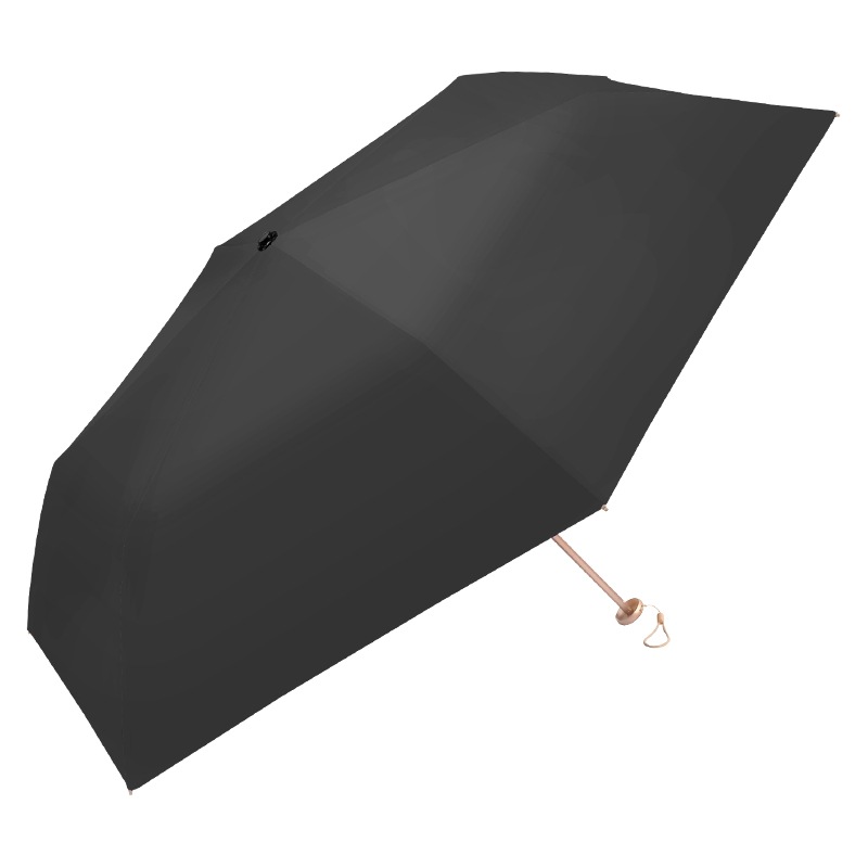 Plain ultra-light sun umbrella, 3-fold 6-strand manual sunshade umbrella, black rubber layer lightweight umbrella Item Picture