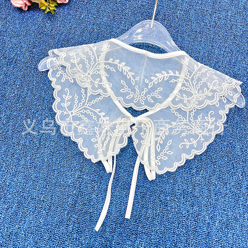 Transparent mesh embroidery women's collar clothing accessories Application Scenario