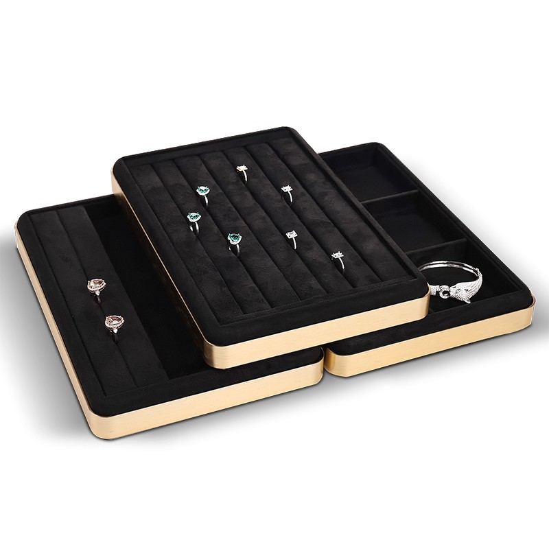 【 Factory Self-operated 】 Zhongmeida high-end black jewelry display plate, ring and necklace storage plate Specification image