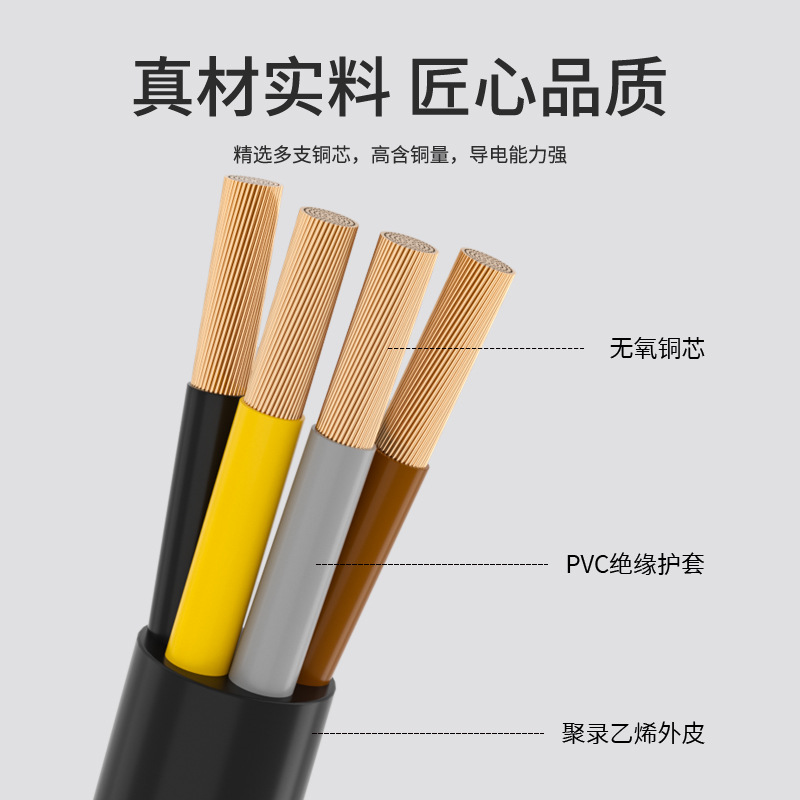 电缆线 RVV软电缆 工程项目电缆线 国标纯铜 阻燃电缆 厂家批发详情图3