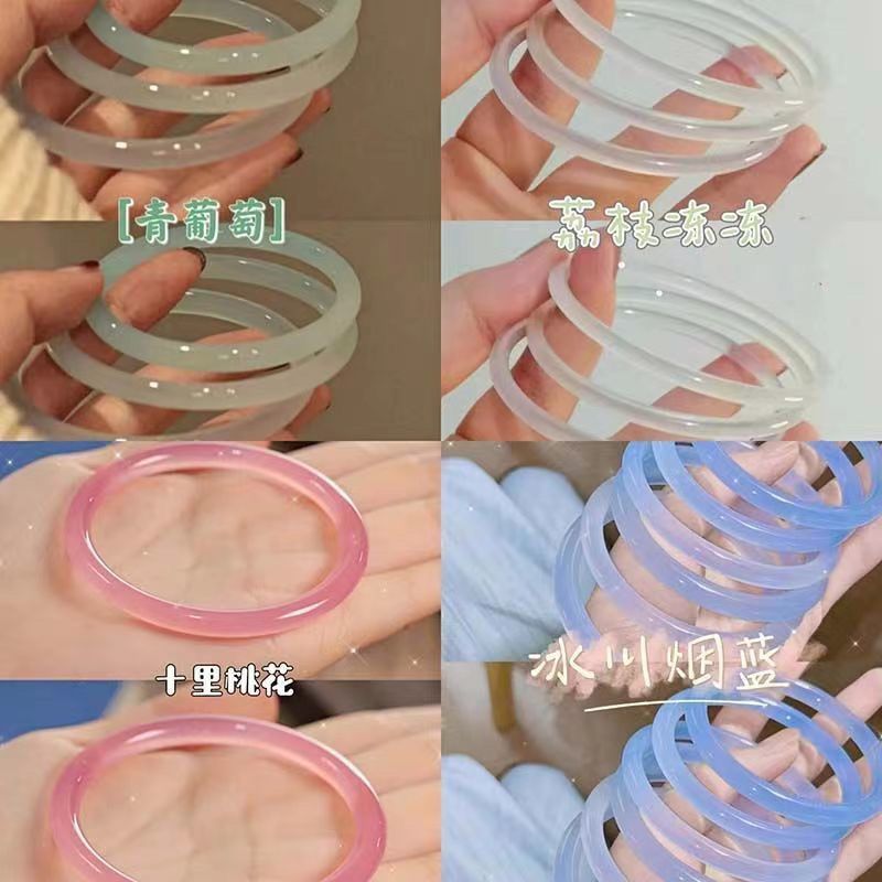 干枯玫瑰色细条叮当镯新中式汉服配件少女闺蜜细镯子夏日拍照首饰