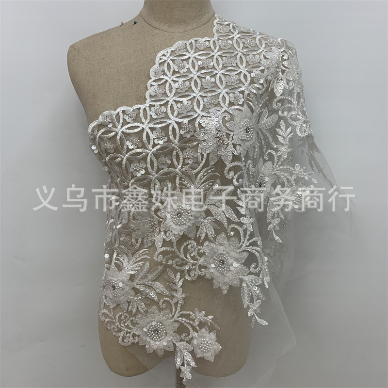 Embroidered lace, beaded, barcode, wedding dress and evening gown accessories Application Scenario