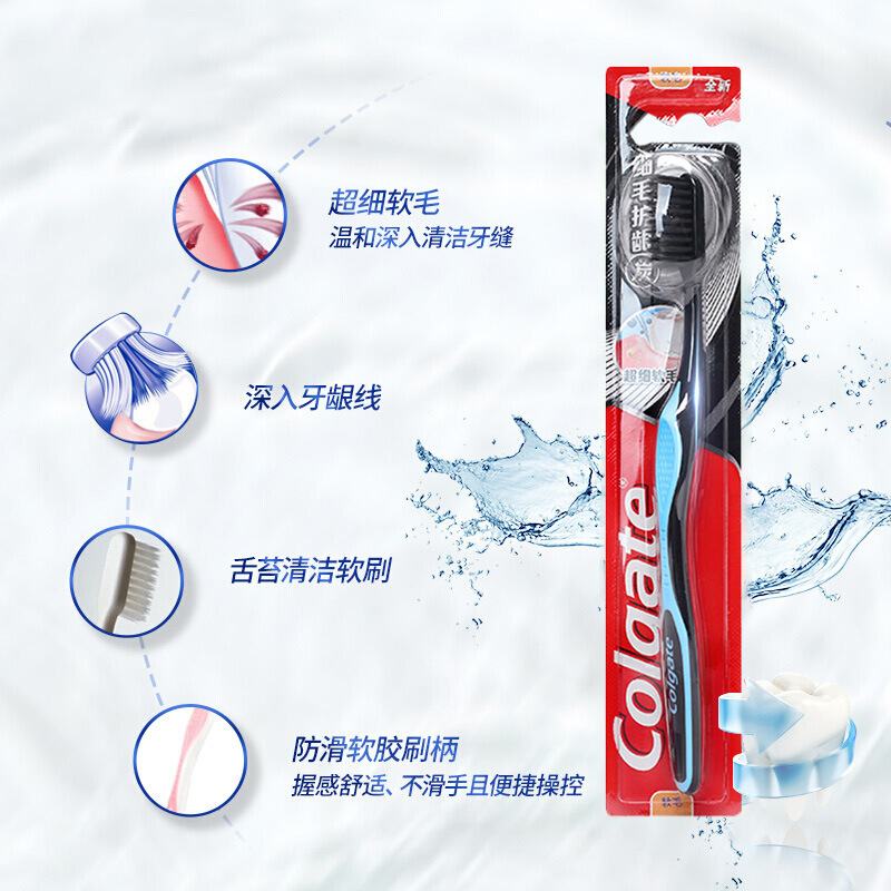 Colgate Fine Hair Gingival Toothbrush 8 Sets Of Household Adult Soft Hair Deep Cleaning Teeth Wholesale Specification drawing