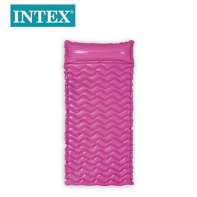 Wholesale of INTEX58807 fluorescent float, pvc inflatable float bed, adult water air float pad Specification image