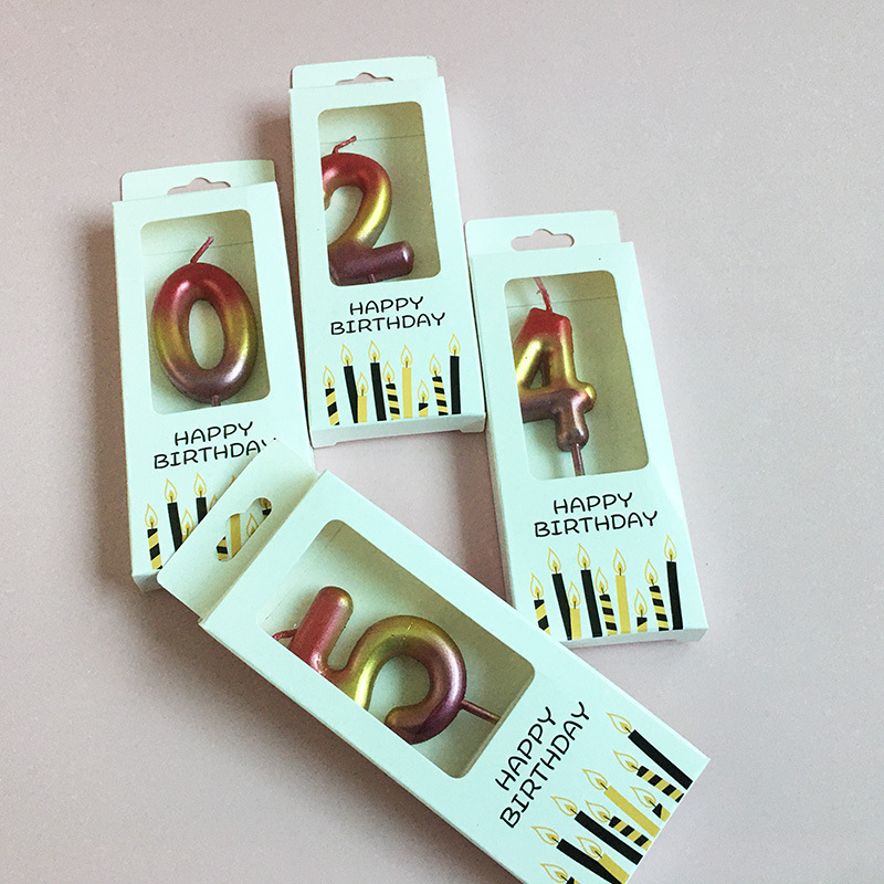New boxed gradient digital birthday candles, cake decorations and surprise party supplies Specification image